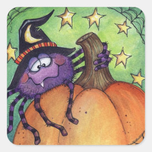 Halloween Spider Square Sticker