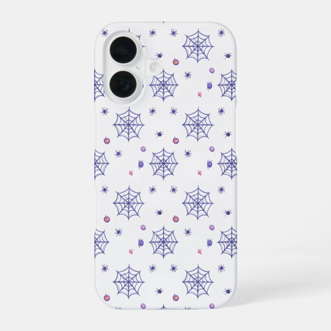 Halloween Spider Web and Candy Pattern Iphone Case (Back)