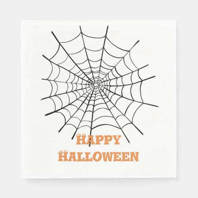 Halloween Spider Web and Eyeballs Napkins (Front)