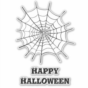Halloween Spider Web and Eyeballs Sticker