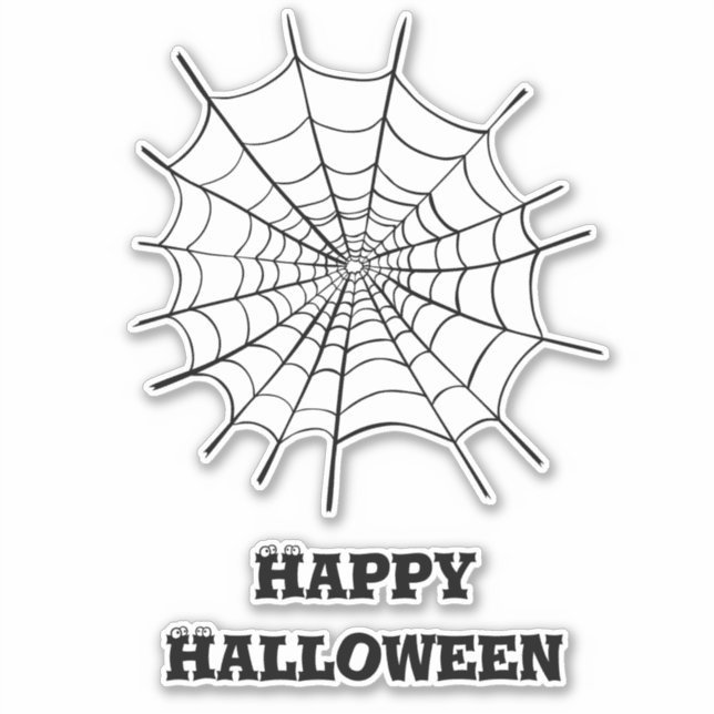 Halloween Spider Web and Eyeballs Sticker (Front)