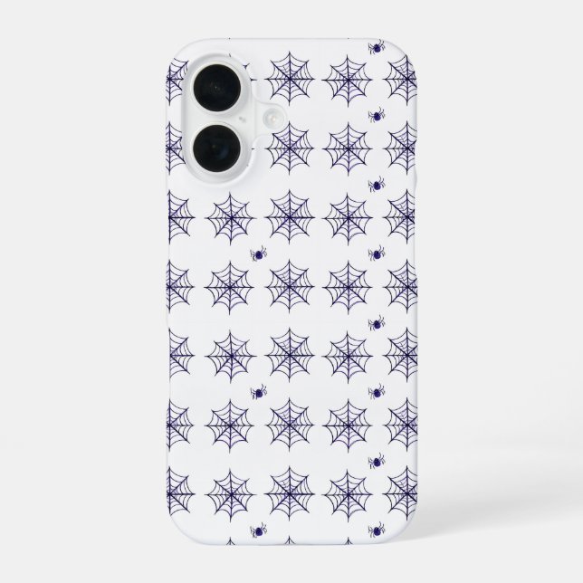 Halloween Spider Web and Spider Pattern iPhone Case (Back)