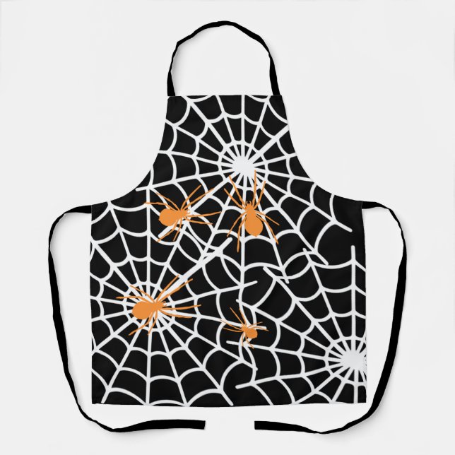 Halloween Spider Web Apron - Chef Kitchen Gift (Front)