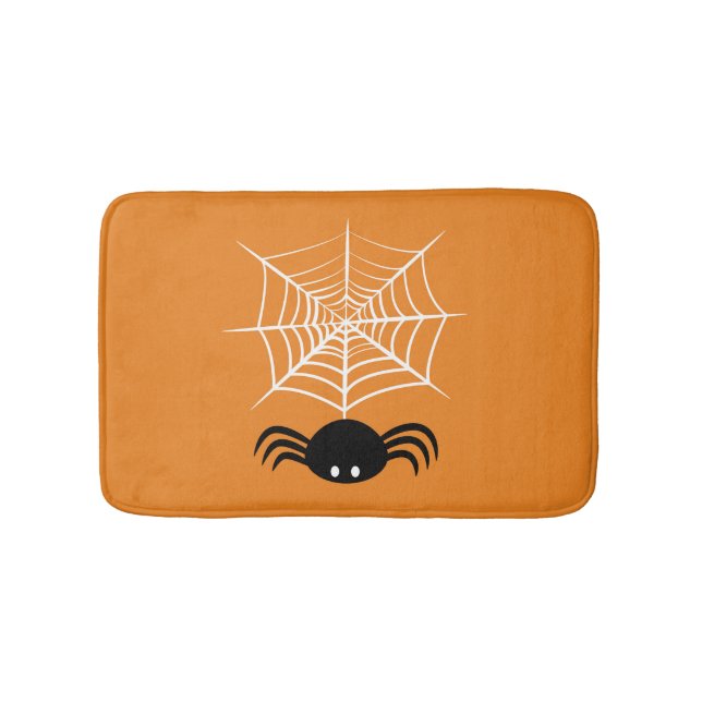 Halloween Spider Web  Bath Mat (Front)