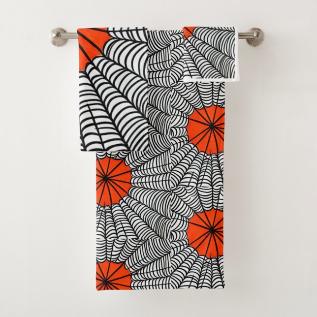 Halloween Spider Web Bath Towel Set (Insitu)