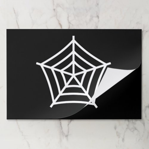 Halloween spider web black white spooky placemats