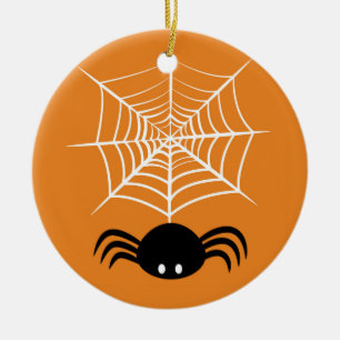 Halloween Spider Web Ceramic Ornament