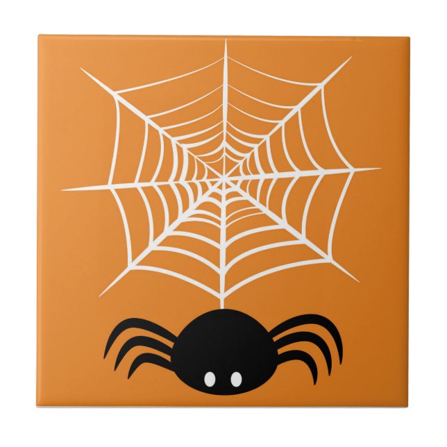 Halloween Spider Web  Ceramic Tile (Front)