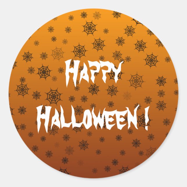 Halloween Spider Web Classic Round Sticker (Front)