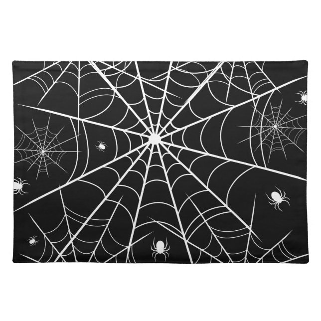 Halloween Spider Web Cloth Placemat (Front)
