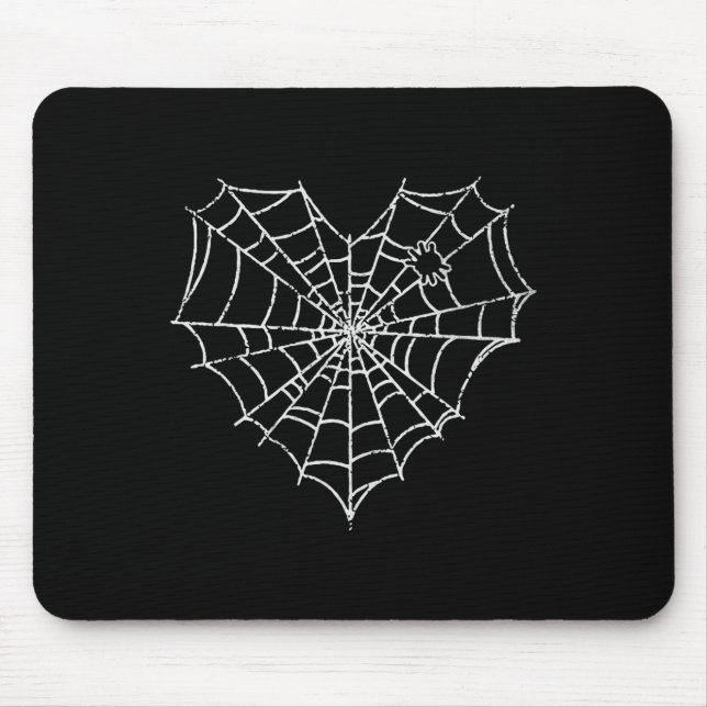 Halloween Spider Web Costume Cute Heart Spider Web Mouse Pad (Front)