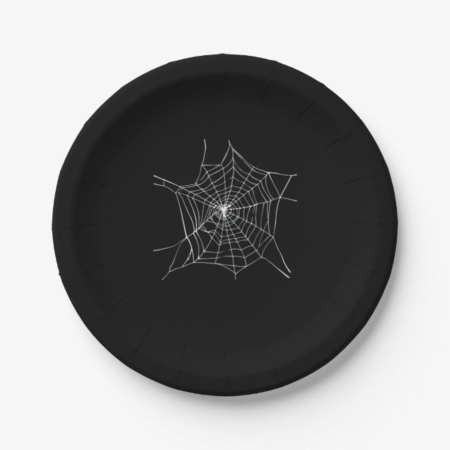 Halloween Spider Web Costume Funny Halloween Party Paper Plates (Front)