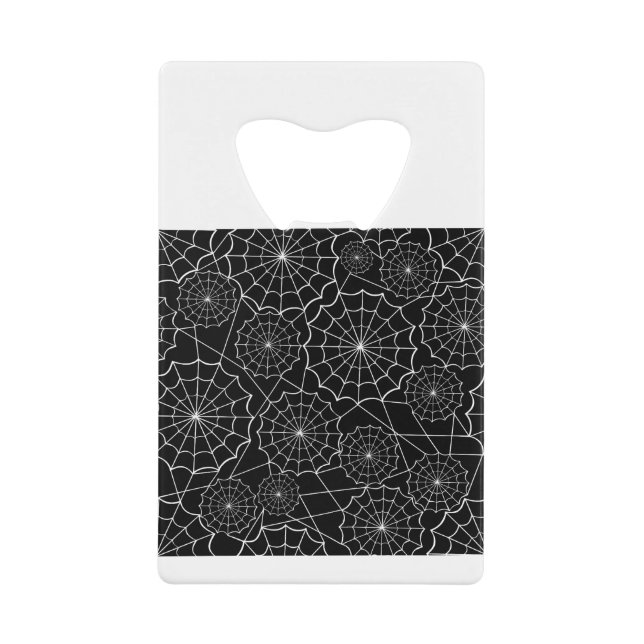 halloween spider web credit card bottle opener (Front)