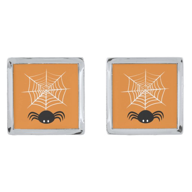 Halloween Spider Web  Cufflinks (Front)
