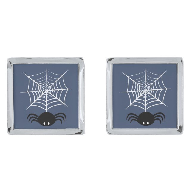 Halloween Spider Web  Cufflinks (Front)