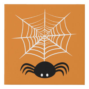 Halloween Spider Web Faux Canvas Print