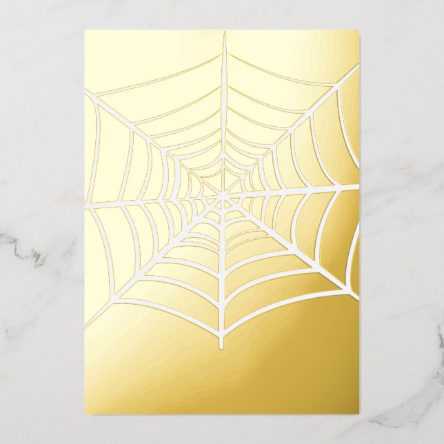 Halloween Spider Web  Foil Invitation (Front)