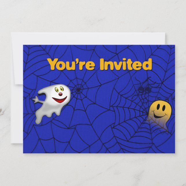 Halloween Spider Web Invitation (Front)