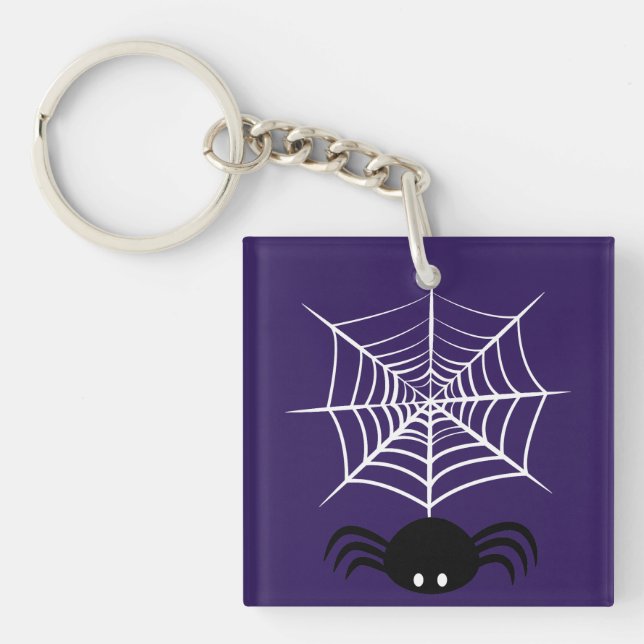 Halloween Spider Web  Keychain (Front)