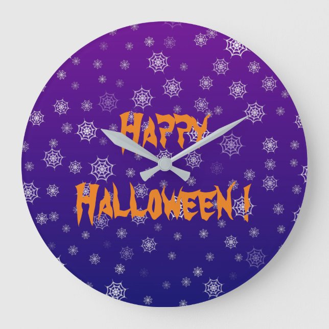 Halloween Spider Web Large Clock (Front)