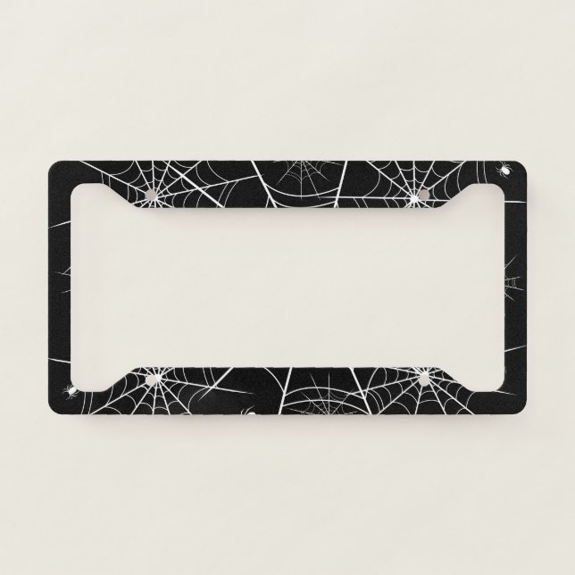Halloween Spider Web License Plate Frame (Front)
