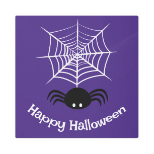 Halloween Spider Web Metal Print