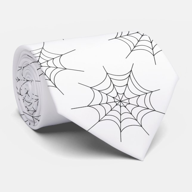 Halloween Spider Web Neck Tie (Rolled)