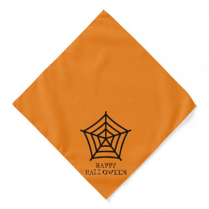 Halloween spider web orange black cute dog costume bandana