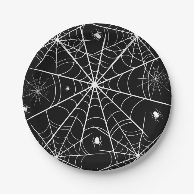Halloween Spider Web Paper Plates (Front)