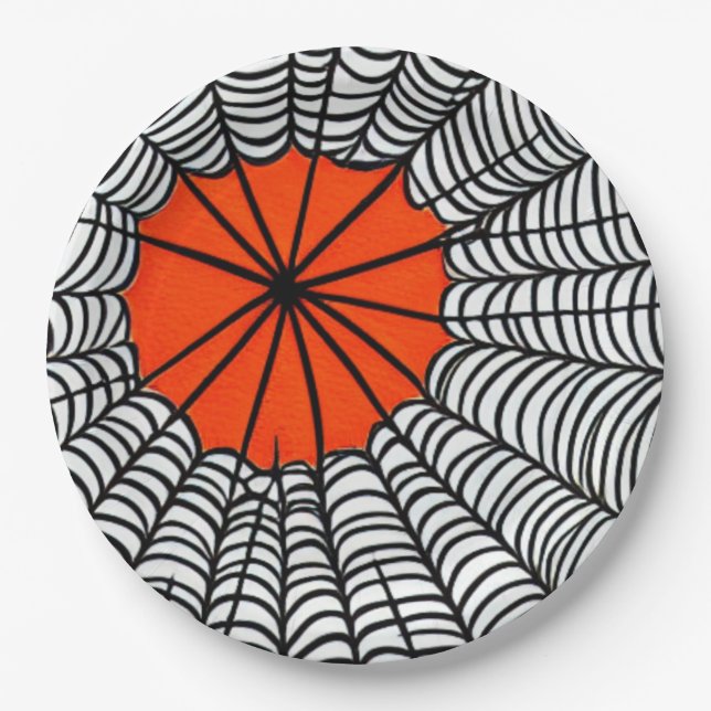 Halloween Spider Web Paper Plates (Front)