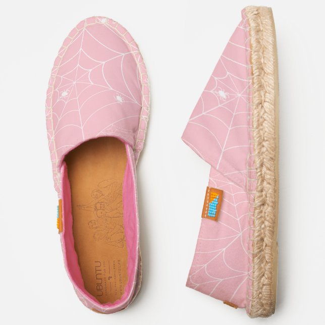 halloween spider web pastel pink  espadrilles (Side)
