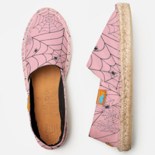 halloween spider web pastel pink spiderweb espadrilles