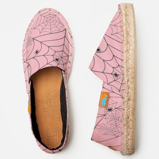 halloween spider web pastel pink spiderweb espadrilles (Side)