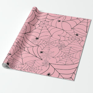 halloween spider web pastel pink spiderweb wrapping paper