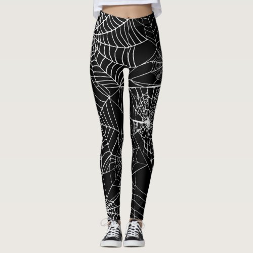 Halloween Spider Web Pattern Costume Leggings