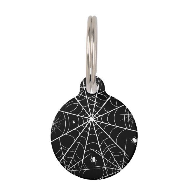 Halloween Spider Web Pet ID Tag (Front)