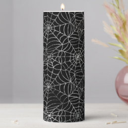 Halloween Spider Web Pillar Candle