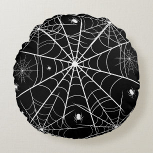 Halloween Spider Web Round Pillow