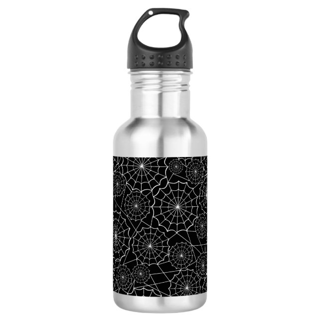 halloween spider web stainless steel water bottle (Front)