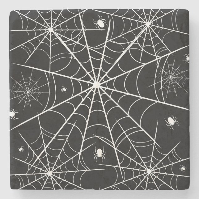 Halloween Spider Web Stone Coaster (Front)