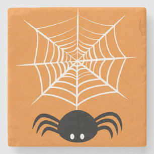 Halloween Spider Web  Stone Coaster