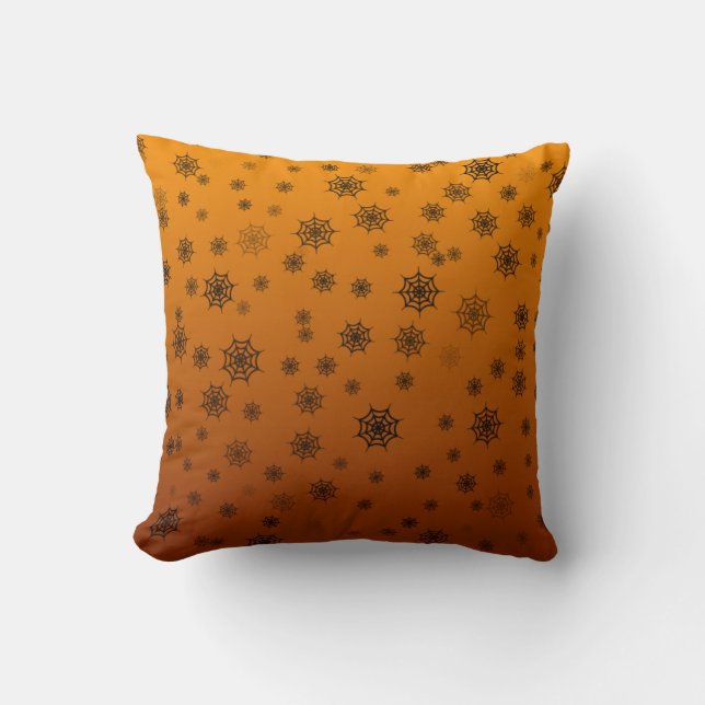 Halloween Spider Web Throw Pillow (Front)