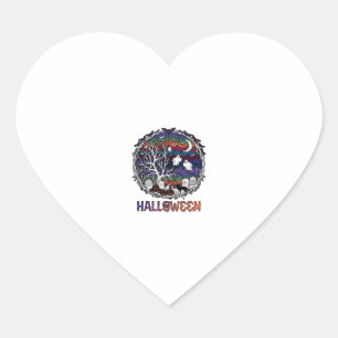 Halloween Spider Web Tree Ghosts Pumpkins Tombston Heart Sticker