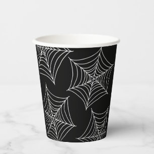 Halloween spider webs black paper cups