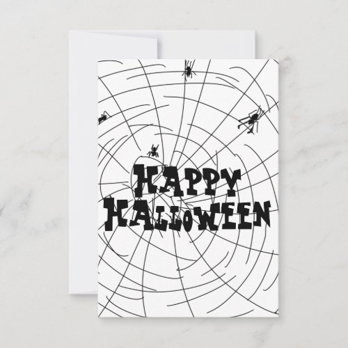 Halloween Spider Webs Hand Drawn Card