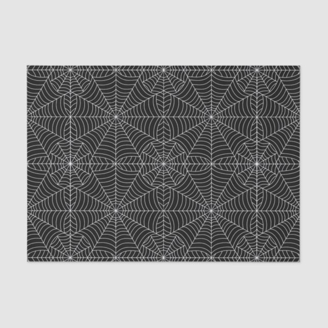 Halloween Spider Webs on Black Tissue Paper (Front)