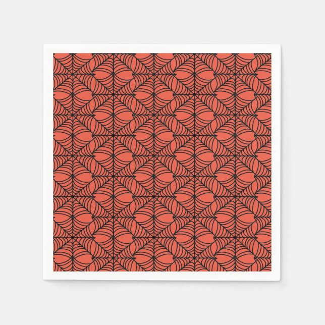 Halloween Spider Webs on Orange Napkins (Front)
