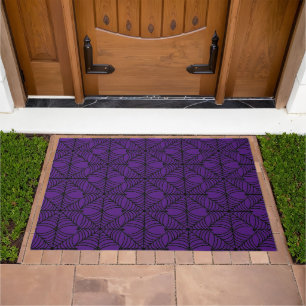 Halloween Spider Webs on Purple Doormat