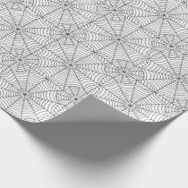 Halloween Spider Webs on White Wrapping Paper