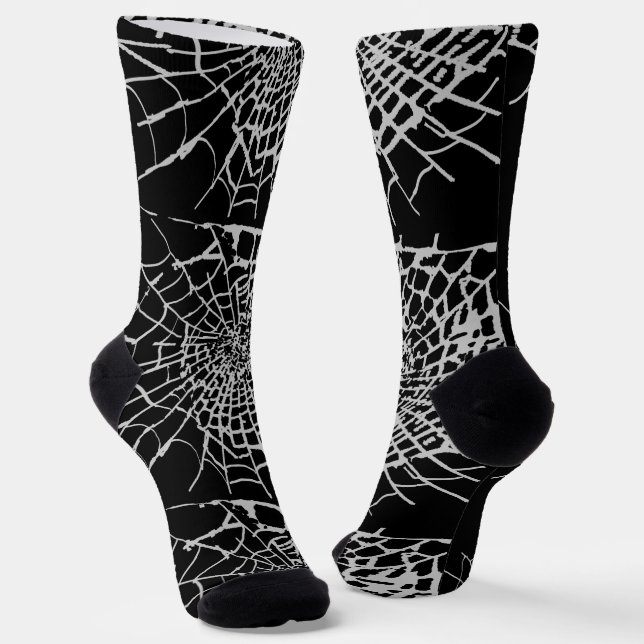 Halloween spider webs  socks (Angled)